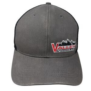 Valley Fitted Trucker Hat Gray XL Embroidered Vented Holes 6 Panel Vie Gear